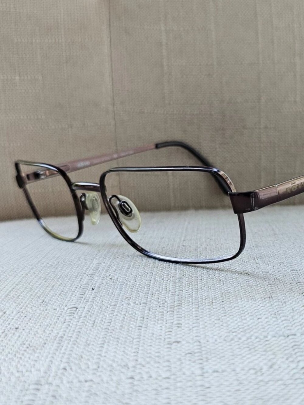 Vintage Revo Men Eyeglasses Frame Bronze Tone Metal Eyewear Frame Made Italy